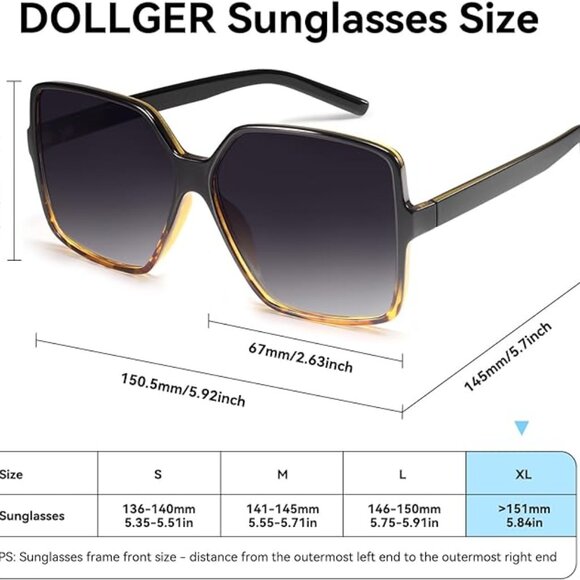 Black gradient leopard frame sunglasses - Picture 4 of 4